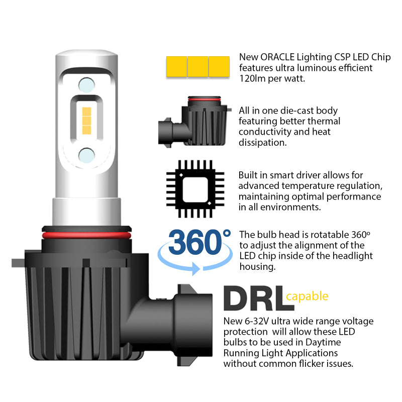 Oracle H11 - VSeries LED Headlight Bulb Conversion Kit - 6000K ORACLE Lighting Bulbs