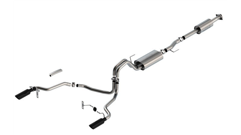 Borla F-150 2021 2.7L/3.5L 4dr CC SB EC STB Lar/KingR/Plnm/LTD 3/2.25 SRE CB Touring BLK CHR Tips Borla Catback