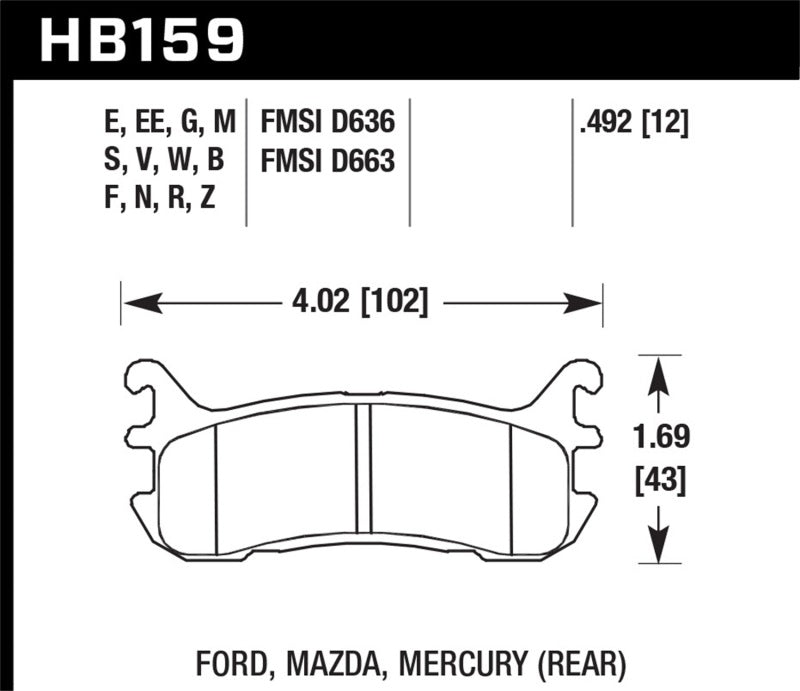 Hawk 03-05 Mazda Miata Rear ER-1 Brake Pad Set Hawk Performance Brake Pads - Racing