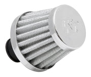 K&N 2in Base OD x .375in Flange ID x 1.75in H Rubber Base Crankcase Vent Filter - White K&N Engineering Air Filters - Universal Fit