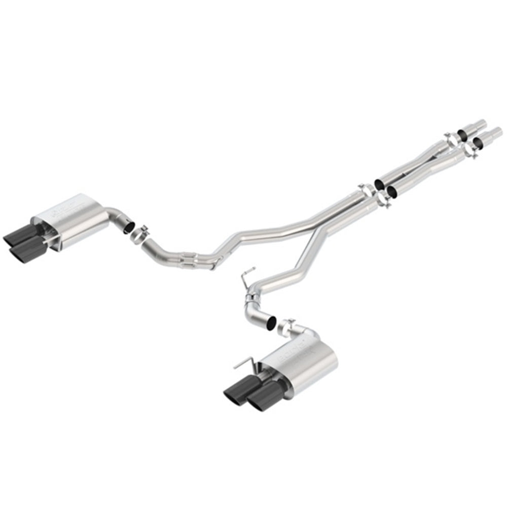 Borla 2018 Ford Mustang GT (A/T / M/T) 3in ATAK Catback Exhaust w/o Valves w/ Black Chrome Tips 140746BC