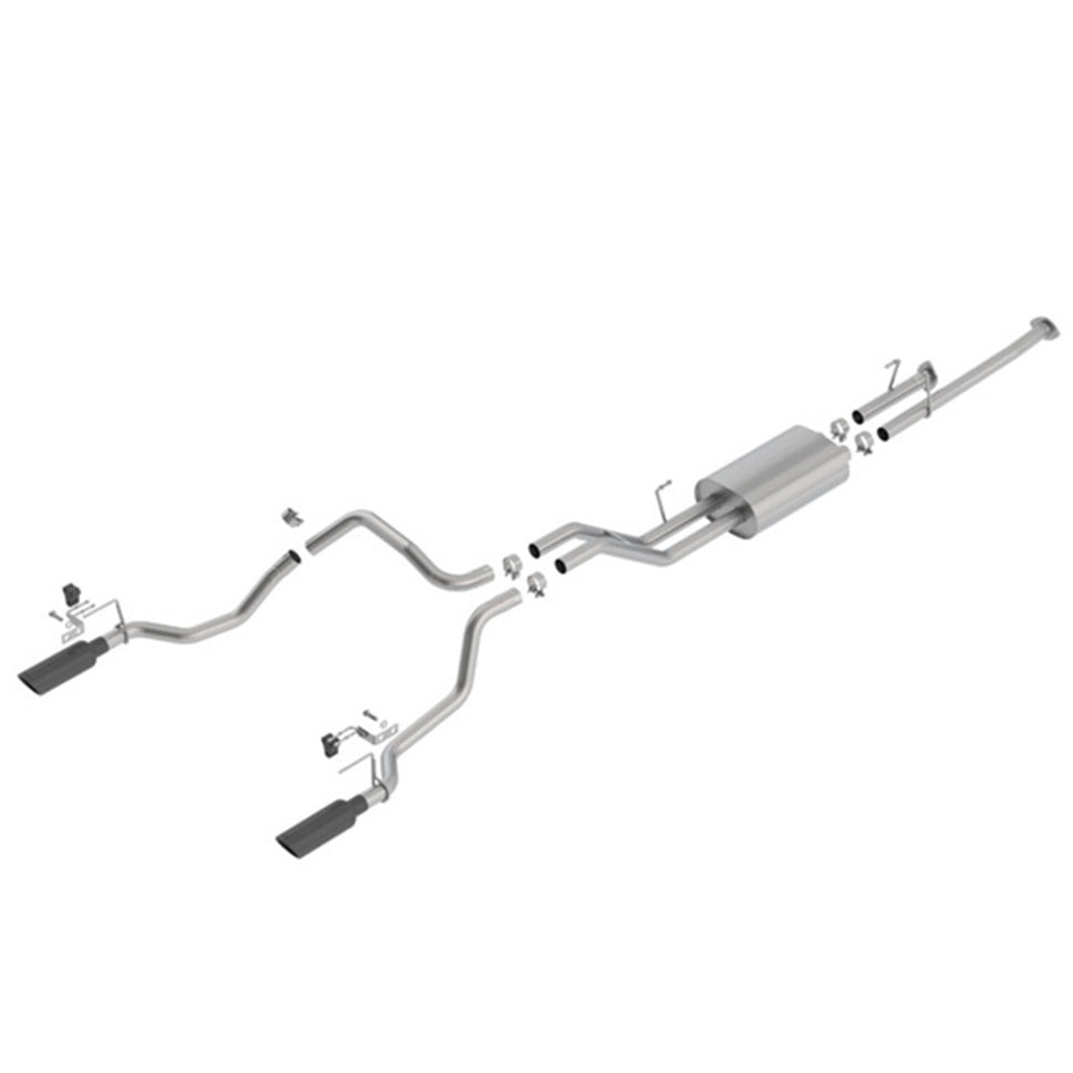 Borla 14-18 Toyota Tundra 4.6L/5.7L V8 AT 2&4WD Crew Max Cat-Back Touring Exhaust - Black Chrome Tip 140638BC