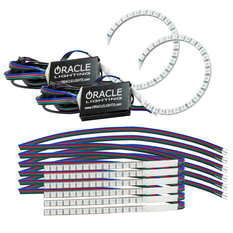 Oracle 18-21 Ford Mustang DRL Upgrade w/ Halo Kit - ColorSHIFT w/o Controller ORACLE Lighting Headlights