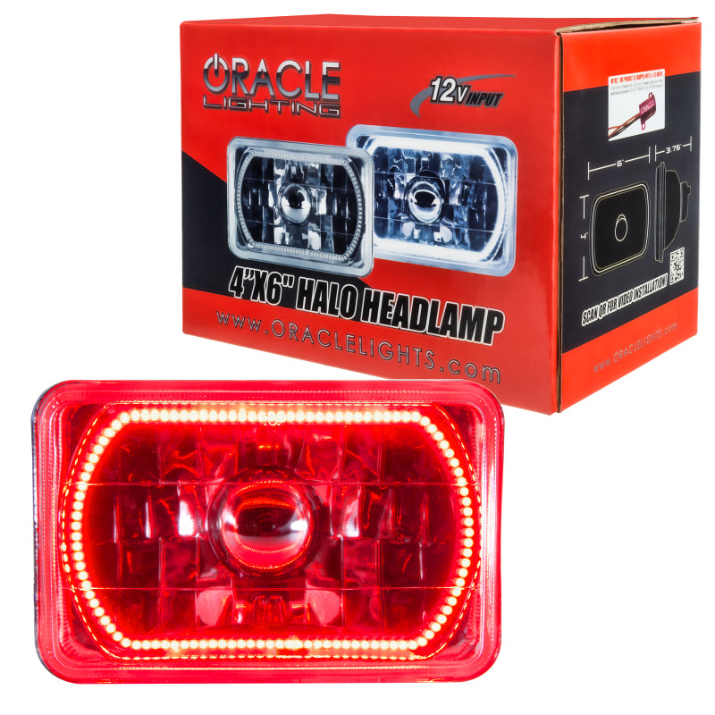 Oracle Pre-Installed Lights 4x6 IN. Sealed Beam - Red Halo ORACLE Lighting Headlights