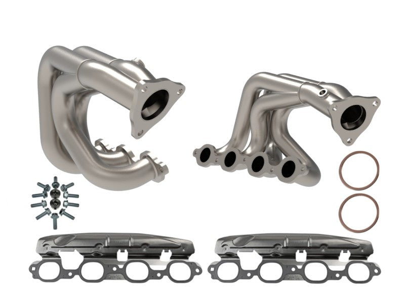 aFe Twisted 304SS Header 2020 Chevy Corvette (C8) 6.2L V8 - Titanium Ceramic Coated aFe Headers & Manifolds