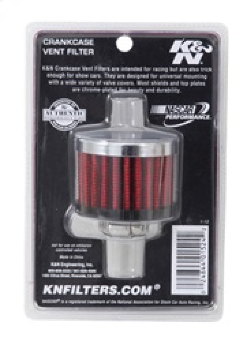 K&N Clamp On Rubber Base Crankcase Vent Filter 0.5in Flange ID 2in OD 1.5in Height K&N Engineering Air Filters - Universal Fit