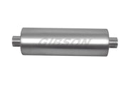 Gibson SFT Superflow Center/Center Round Muffler - 8x24in/3in Inlet/3in Outlet - Stainless Gibson Muffler
