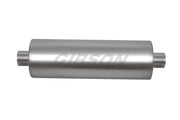 Gibson SFT Superflow Center/Center Round Muffler - 8x24in/4in Inlet/4in Outlet - Stainless Gibson Muffler