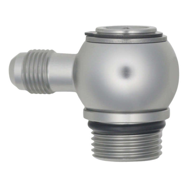 DeatschWerks 10AN ORB Male to 6AN Male Flare Low Profile 90-Degree Swivel - Anodized DW Titanium DeatschWerks Fittings
