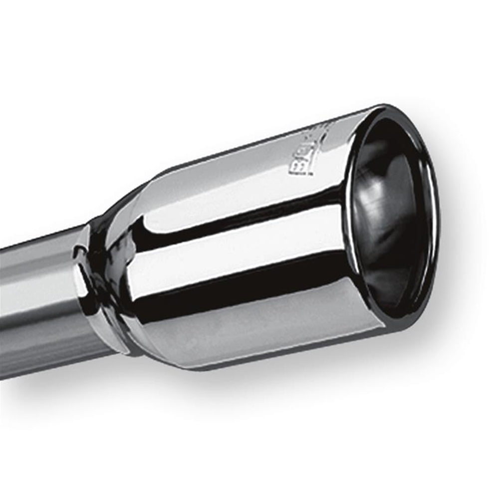 Borla Universal Polished Tip Single Oval Rolled Angle-Cut w/Clamp (inlet 2 1/4in. Outlet 3 5/8 x 2 1 20153