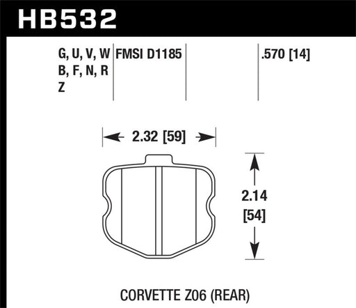 Hawk 2010-2013 Chevrolet Corvette Grand Sport ER-1 Motorsports Rear Brake Pads Hawk Performance Brake Pads - Racing