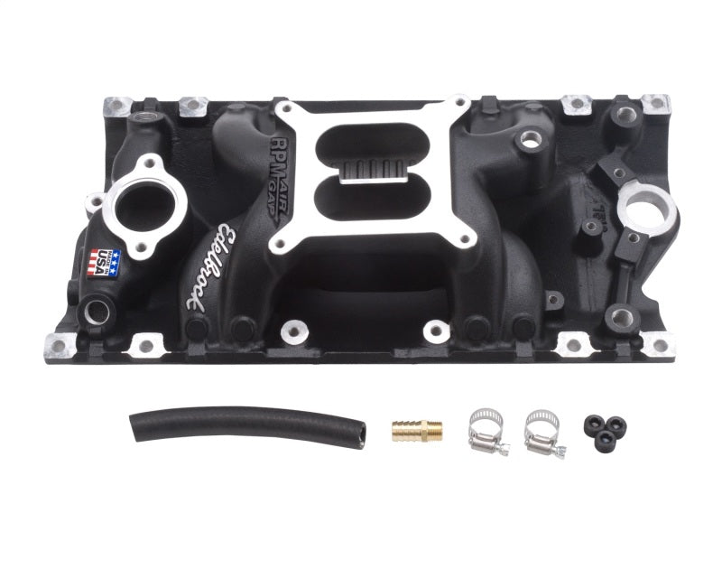 Edelbrock Performer RPM Air Gap Vortec Black Edelbrock Intake Manifolds