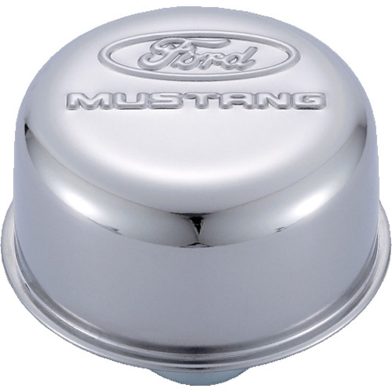 Ford Racing Chrome Breather Cap w/ Ford Mustang Logo Ford Racing Engine Breather Filters