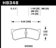Hawk Brembo Disc DTC-70 w/ 1.140in Thickness Race Brake Pads Hawk Performance Brake Pads - Racing