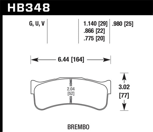 Hawk Brembo Disc DTC-70 w/ 1.140in Thickness Race Brake Pads Hawk Performance Brake Pads - Racing