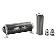 DeatschWerks Stainless Steel 8AN 100 Micron Universal Inline Fuel Filter Housing Kit (160mm) DeatschWerks Fuel Filters