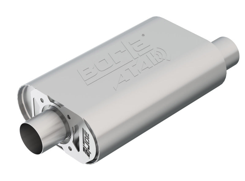 Borla CrateMuffler SBC Hot 350/383 2.5 inch Offset/Center 14in x 4.35in x 9in Oval Atak Muffler Borla Muffler