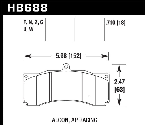 Hawk AP Racing/Alcon ER-1 Brake Pads Hawk Performance Brake Pads - Performance