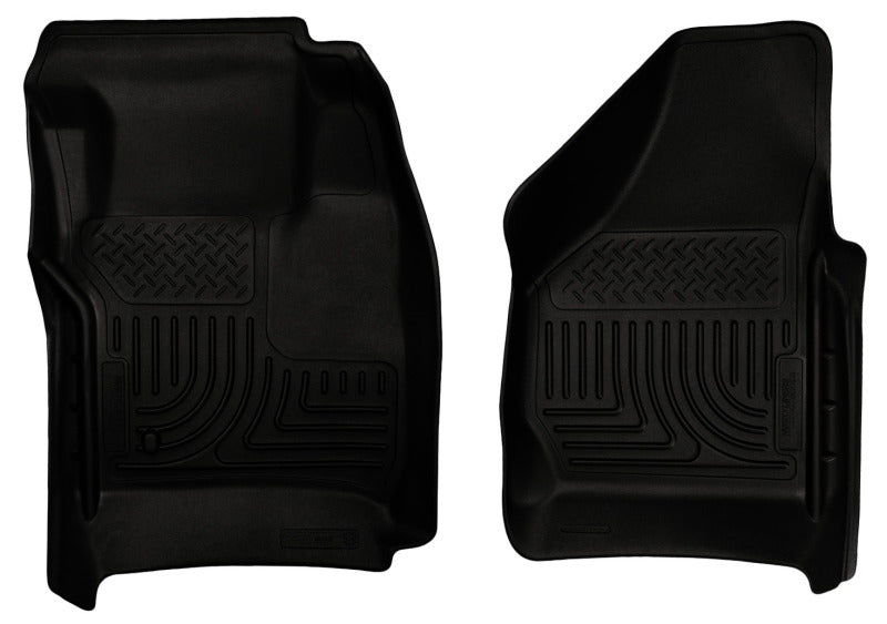 Husky Liners 08-10 Ford SuperDuty Regular/Super/Crew Cab WeatherBeater Black Floor Liners Husky Liners Floor Mats - Rubber