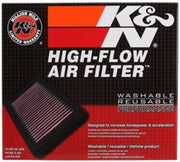K&N Replacement Air Filter for Fiat / Opel / Vauxhall / Alfa Romeo 8in O/S L x 8.313in O/S W x 1in H K&N Engineering Air Filters - Drop In