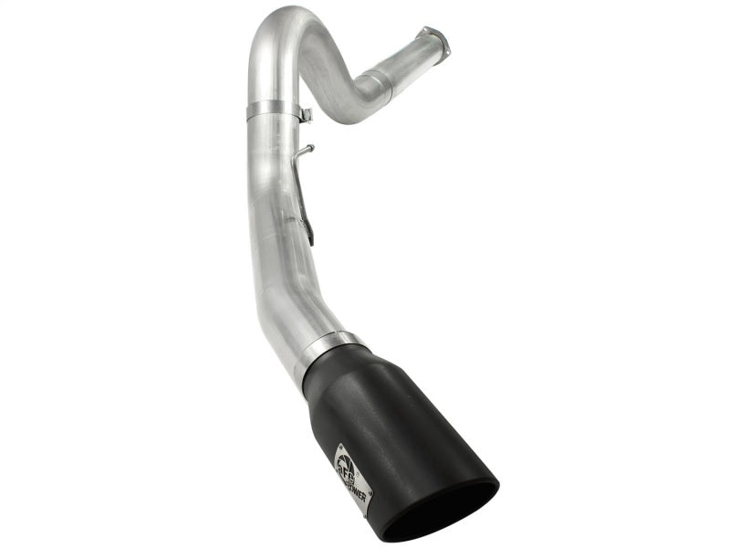 aFe Atlas 5in DPF-Back Aluminized Steel Exh Sys Ford Diesel Trucks 11-14 v8-6.7L td wrinkled blk tip aFe DPF Back