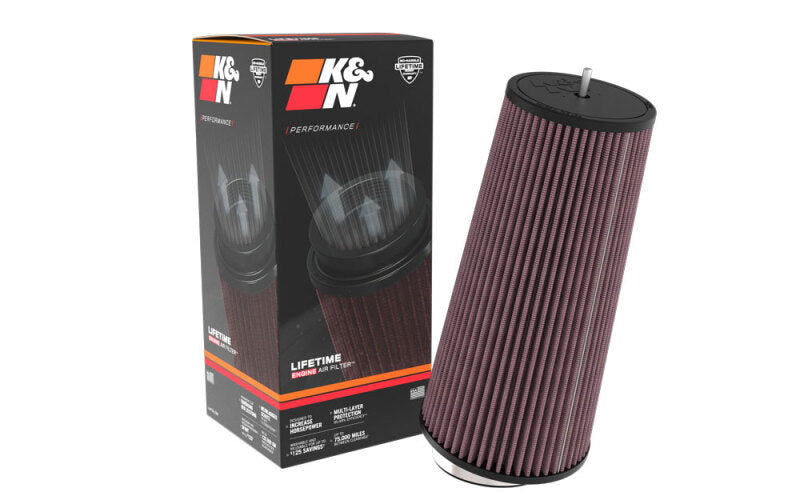 K&N Universal Clamp-On Air Filter 3-1/2in FLG - 5-3/4in B - 12-1/8in H K&N Engineering Air Filters - Universal Fit