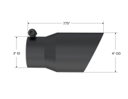MBRP Tip 3in Round x 4in Inlet OD Dual Walled Angled Black Tip - Fits all 3in Exhausts MBRP Tips