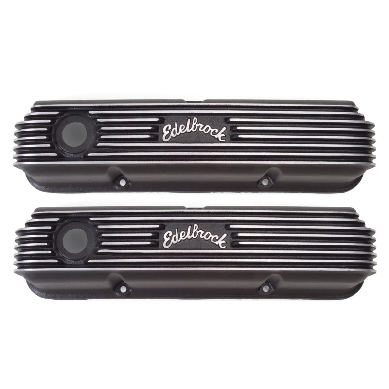 Edelbrock Valve Cover Classic Series Ford 1958-1976 FE V8 Black Edelbrock Valve Covers