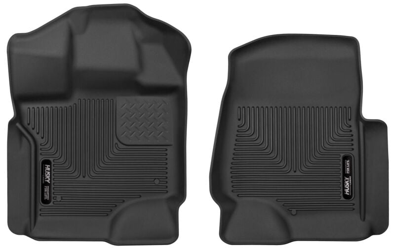Husky Liners 2017 Ford Super Duty (Crew Cab / Super Cab) WeatherBeater Black Front Floor Liners Husky Liners Floor Mats - Rubber