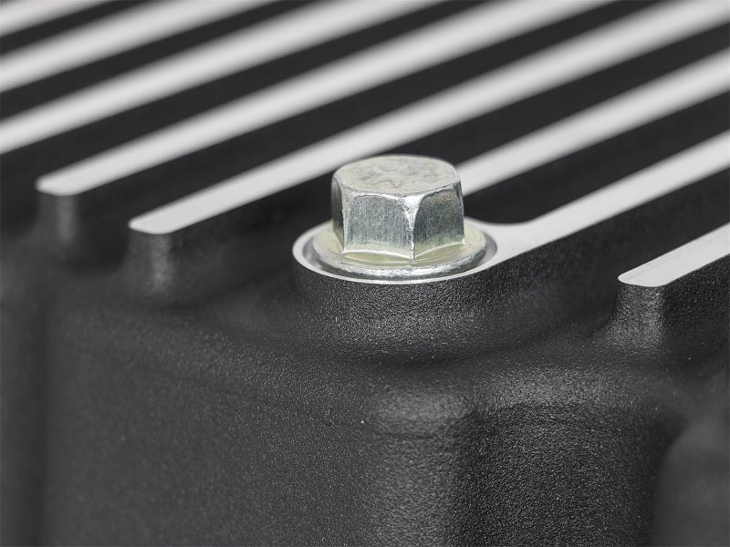 AFE Pro Series Engine Oil Pan Black w/Machined Fins; 11-16 Ford Powerstroke V8-6.7L (td) aFe Diff Covers