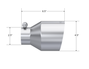 MBRP Universal Stainless Steel Tip 2.5in ID / 4.5in OD Out / 6.5in Length Angle Cut Single Wall MBRP Tips