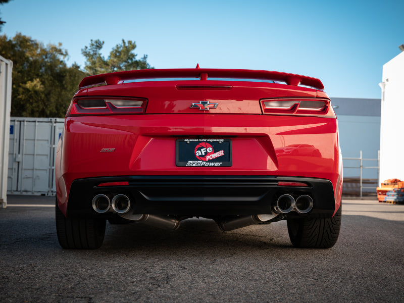 aFe POWER MACH Force-Xp 3in Axle-Back 16-21 Chevrolet Camaro SS V8 6.2L w/Mufflers - Polished aFe Catback