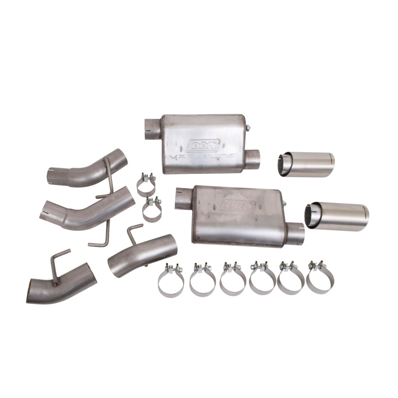 BBK Vari-Tune Axle Back Exhaust Kit 2 Adjustable Performance Mufflers 2-3/4 Pipe 4 in. Tips BBK Axle Back