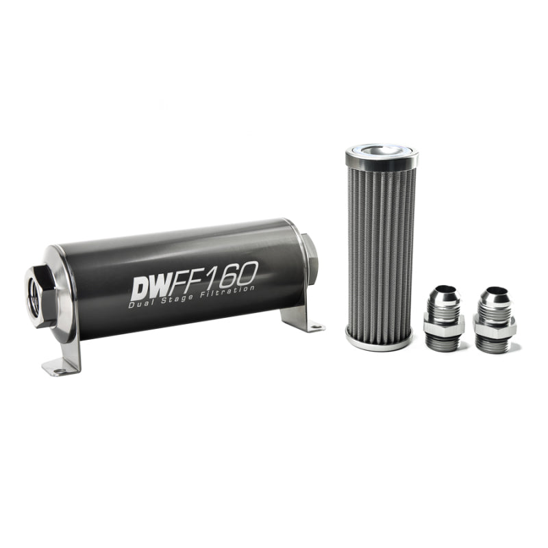 DeatschWerks Stainless Steel 10AN 100 Micron Universal Inline Fuel Filter Housing Kit (160mm) DeatschWerks Fuel Filters