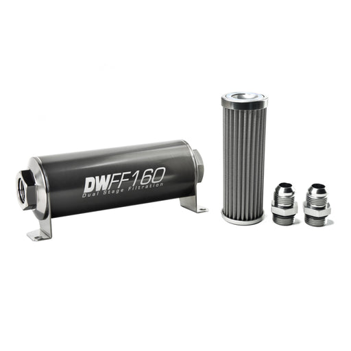 DeatschWerks Stainless Steel 10AN 100 Micron Universal Inline Fuel Filter Housing Kit (160mm) DeatschWerks Fuel Filters