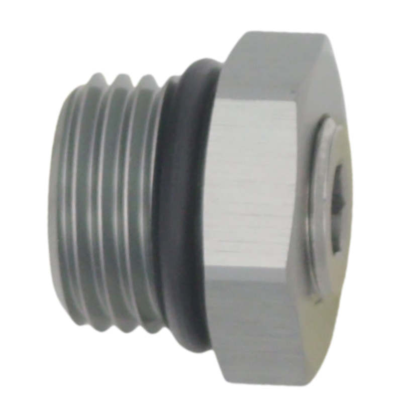 DeatschWerks 6AN ORB Male Plug Fitting with 1/8in NPT Gauge Port - Anodized DW Titanium DeatschWerks Fittings