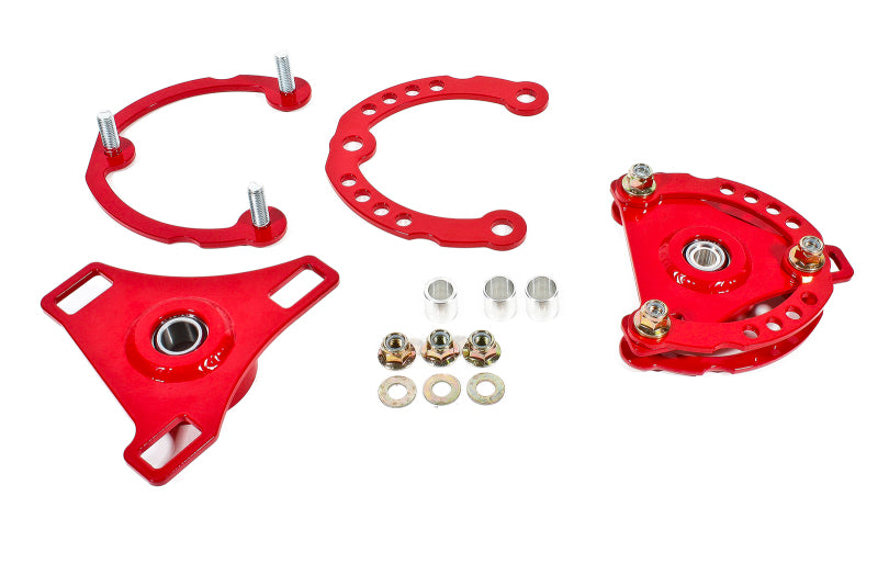 BMR 15-17 S550 Mustang Caster Camber Plates - Red BMR Suspension Shock Mounts & Camber Plates