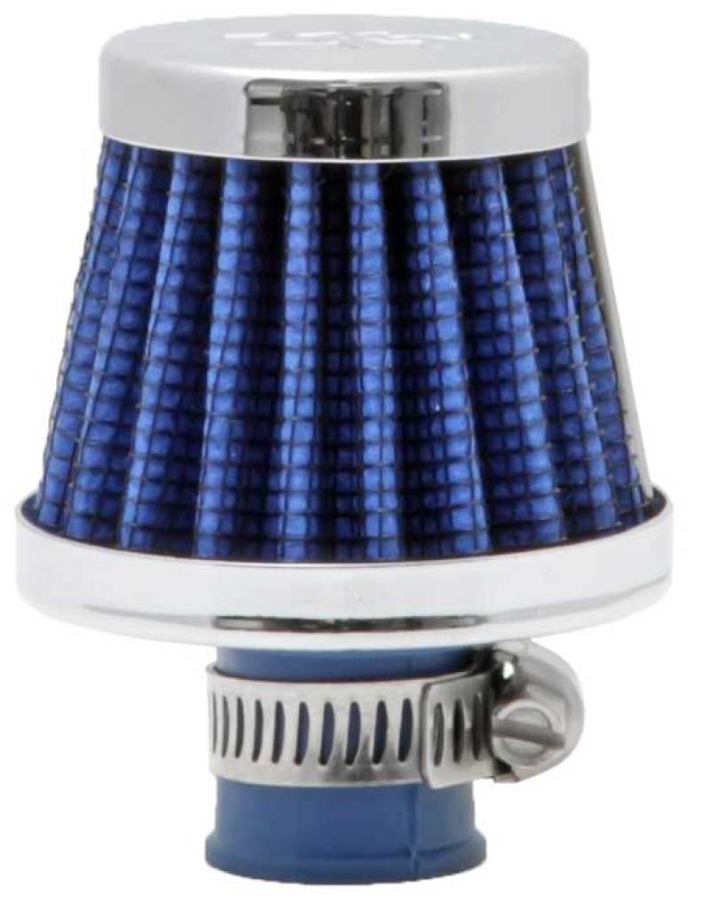 K&N 2in Base OD x .375in Flange ID x 1.75in H Rubber Base Crankcase Vent Filter - Blue K&N Engineering Air Filters - Universal Fit