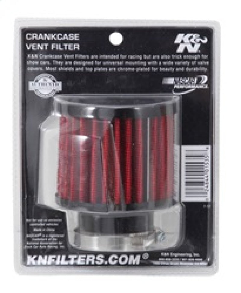 K&N 1.5in Flange ID x 3in OD x 2.5in H Rubber Base Crankcase Vent Filter K&N Engineering Air Filters - Universal Fit