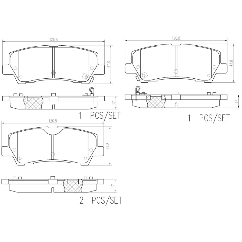 Brembo 15-18 Ford Mustang Rear NAO Brake Pad Brembo OE Brake Pads - OE