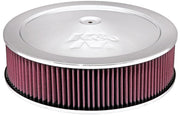 K&N 14in Red Custom Air Cleaner Assembly - 5.125in ID x 14in OD x 3.75in H x 1.25in Drop Base K&N Engineering Carburetor Air Cleaners