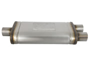 aFe MACHForce XP SS Muffler 2.5in Center Inlet / 2.5in Dual Outlets 18in L x 9in W x 4in H Body aFe Muffler