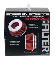 Spectre Adjustable Conical Air Filter 2-1/2in. Tall (Fits 3in. / 3-1/2in. / 4in. Tubes) - Red Spectre Air Filters - Universal Fit
