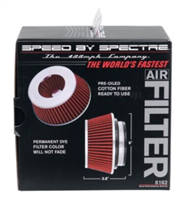 Spectre Adjustable Conical Air Filter 2-1/2in. Tall (Fits 3in. / 3-1/2in. / 4in. Tubes) - Red Spectre Air Filters - Universal Fit