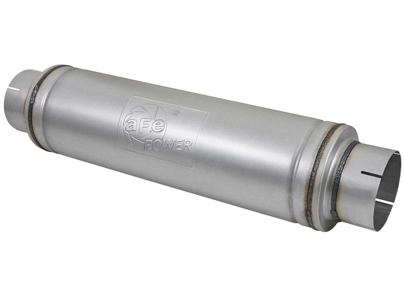 aFe ATLAS Aluminized Steel Muffler 5in Center/Center 24in L x 7in Diameter - Round Body aFe Muffler