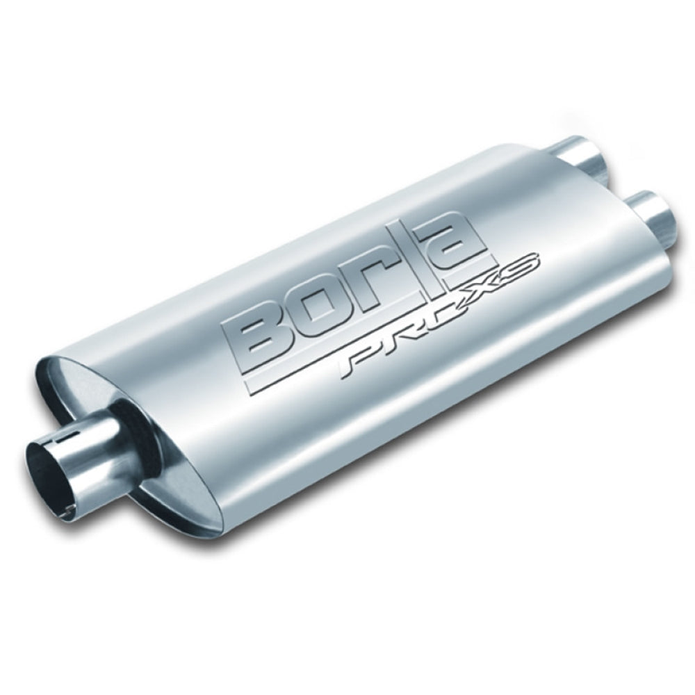 Borla Universal Center/Dual Oval 2.5in In/Dual 2.5in Out 19in x 4in x 9.5in Notched PRO-XS Muffler 400485