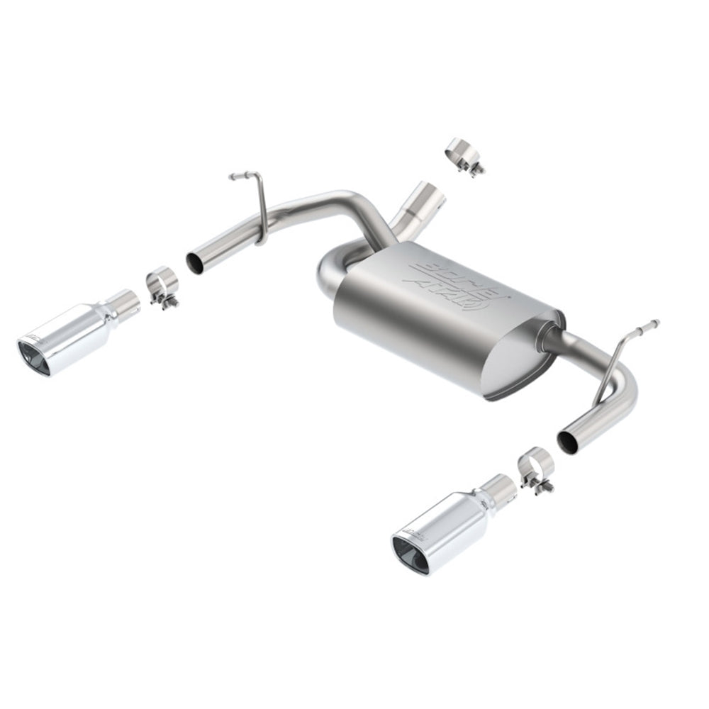 Borla 12-14 Jeep Wrangler JK 2Dr & 4Dr Rear Section ATAK Single Sqaure Rolled Angle-Cut Exit Exhaust 11860