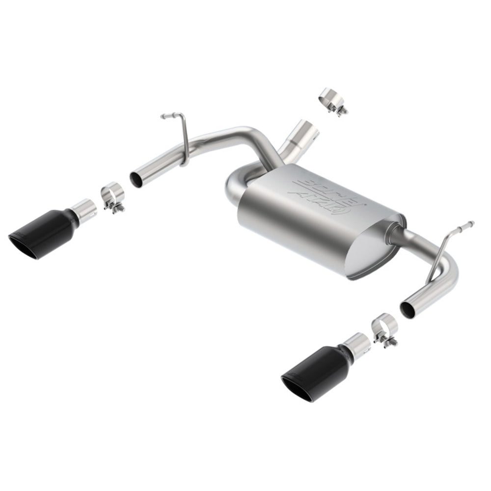 Borla 12-14 Jeep Wrangler JK 2/4Dr Rr Section ATAK Single Square Rlld Angle-Cut Black Chrome Exhaust 11860BC