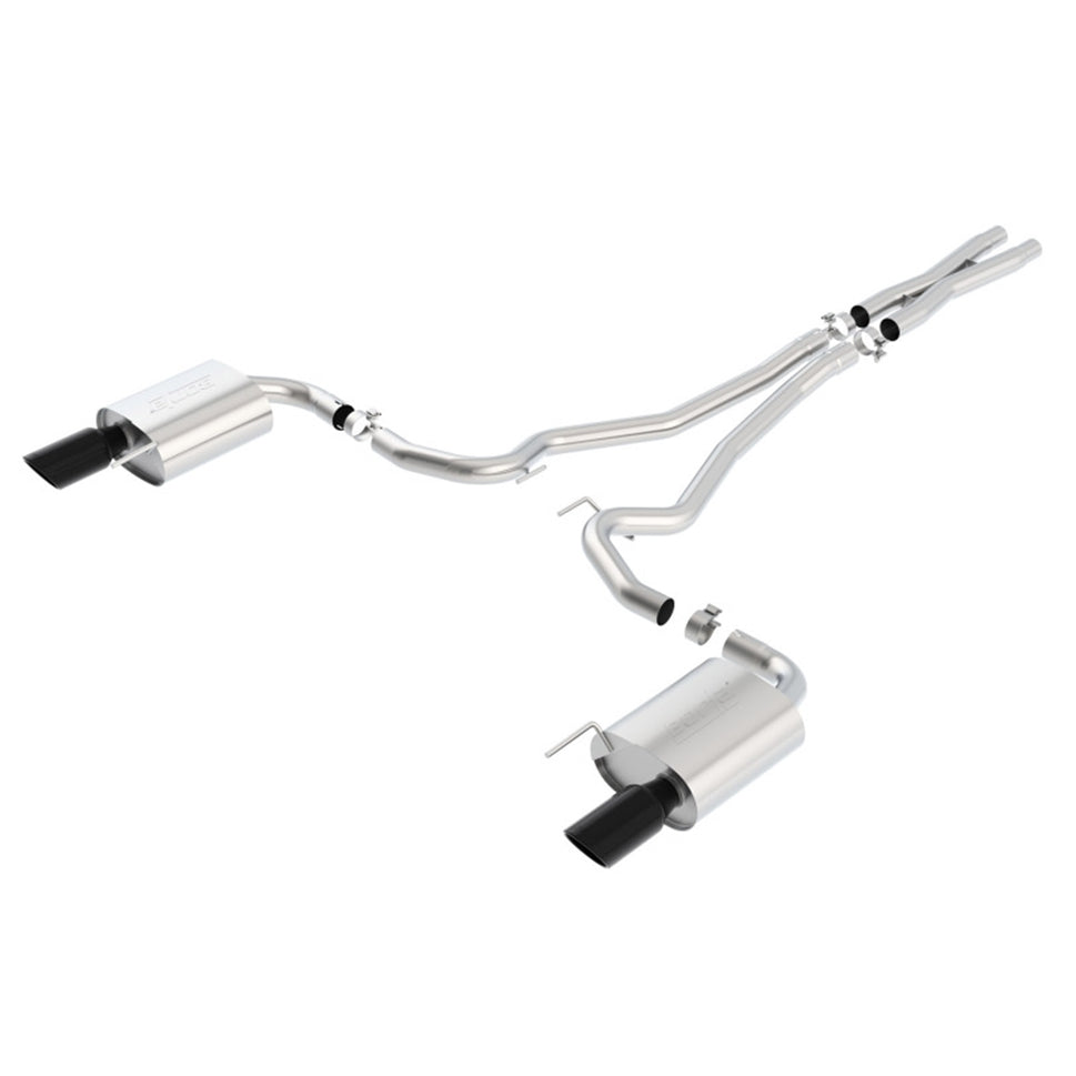 Borla S-Type Cat-Back 15-17 Ford Mustang GT 5.0L V8 MT/AT 2.5in pipe 4in tip (Black Chrome) 140590BC