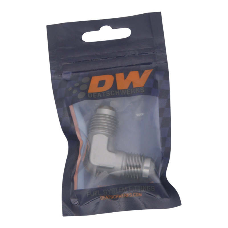 DeatschWerks 6AN Male Flare To 6AN Male Flare 90-Degree Coupler Fitting DeatschWerks Fittings